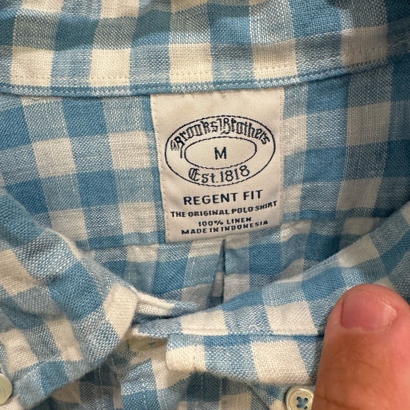 Brooks Brothers Regent Fit Linen (Baird McNutt) Button Down - Picture 3 of 4